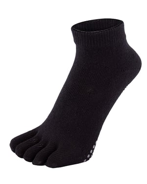 TOETOE - Heren & Dames Yoga / Pilates Antislip Vochtregulerende Lage Teen Sokken - Zwart