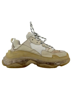 Balenciaga Triple S sneakers met transparante zool in beige polyester