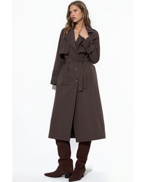 Dubbelzijdig Gordijn Trenchcoat met Ceintuur
