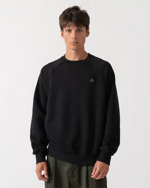 Ontspannen Pasvorm Lange Mouw Logo Detail Sweatshirt in Zwart
