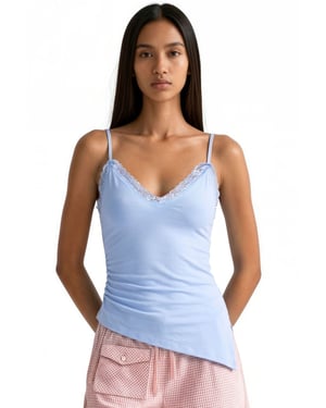 Aansluitend Gevoerd Camisole Top Met Borduursel