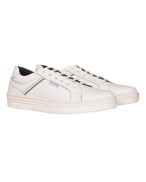 Firetrap Heren Wolf leren sportschoenen met demping (Wit)
