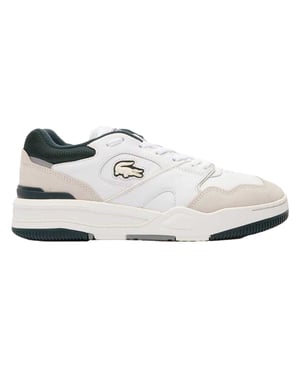 Lacoste Lineshot leren sportschoenen voor heren die geen strepen achterlaten (Wit)