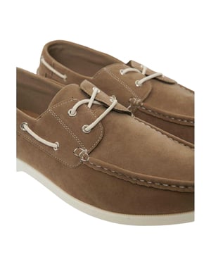 Threadbare Amis suède mocassin-bootschoenen voor heren (Steen)
