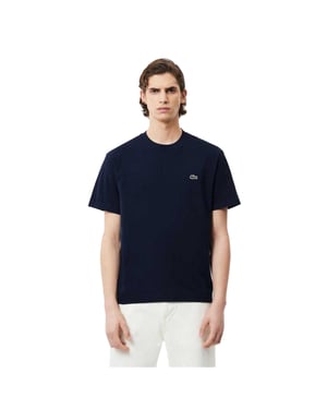 Lacoste Heren Geborduurd T-shirt met logo (Marine)
