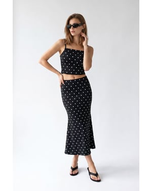 Dames Hoge Taille Pantalon met Pois Twee-Piece Coord