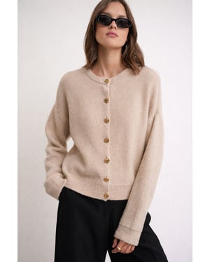 Geknoopte Ribbels Brei Cardigan