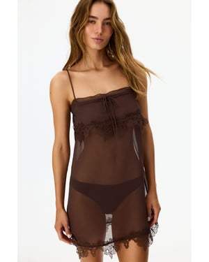 Jasmin Chiffon Kanten Nachthemd