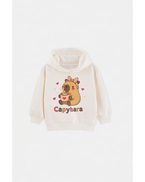 TRENDYOLKIDS Meisjes Ecru Effen Lang, Regular fit Sweatshirts