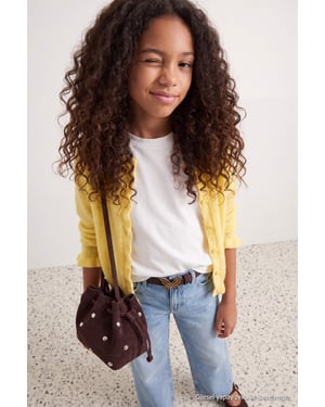 TRENDYOLKIDS Meisjes Geel Effen Lang, Getailleerd Vesten