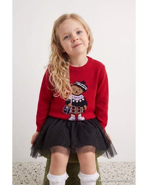TRENDYOLKIDS Meisjes Rood Met grafische print Lang, Regular fit Truien