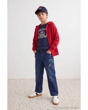 TRENDYOLKIDS Jongens Blauw Effen Normale taille Jeans