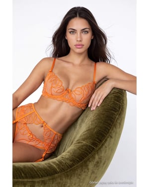 TRENDYOLMİLLA Dames 3-pack Oranje Effen Niet gevoerd Ondergoed Sets