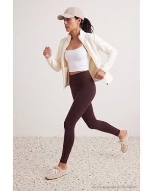 TRENDYOLMİLLA Dames Bruin Effen Hoge taille Sport- Leggings