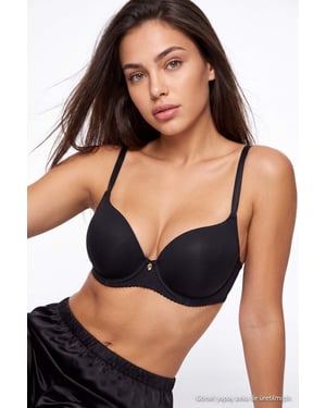 TRENDYOLMİLLA Dames Zwart Effen Push-up BH's