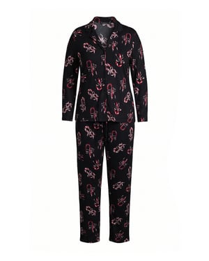 TRENDYOLMİLLA Dames 2-pack Zwart Kerst- Lang, Regular fit Pyjama- Sets