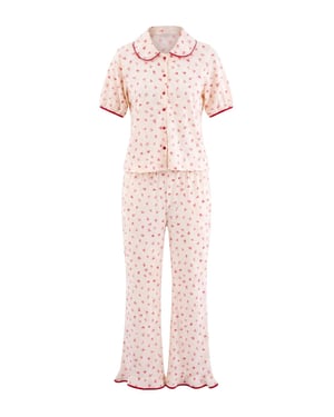 TRENDYOLMİLLA Dames 2-pack Ecru Hart- Kort Loungewear Regular fit Pyjama- Sets