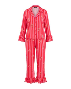 TRENDYOLMİLLA Dames Roze Kerst- Lang, Regular fit Pyjama- Sets