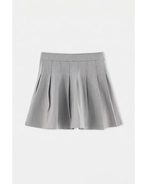 TRENDYOLKIDS Meisjes Grijs Effen Kort / Mini Basic A-lijn Rokken