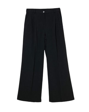 TRENDYOLMİLLA Dames Grijs Gestreept Wijde pijp Normale taille Broeken