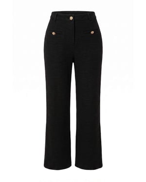 TRENDYOLMİLLA Dames Zwart Effen Wijde pijp Normale taille Broeken