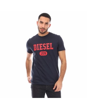 Heren Diesel T-Diegor 1-A T-Shirt in Navy
