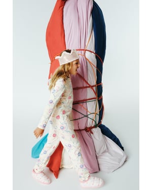 Meisjes Circuspatroon Knopjes Lange Mouwen Pyjama Set