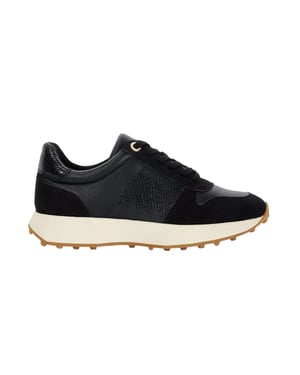 Dune London Dames/Dames Slangenprint Leren Trainers (Zwart)