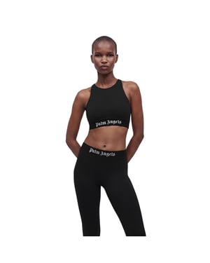 Palm Angels Sportieve crop-top met bandjes voor dames (Zwart, Wit)