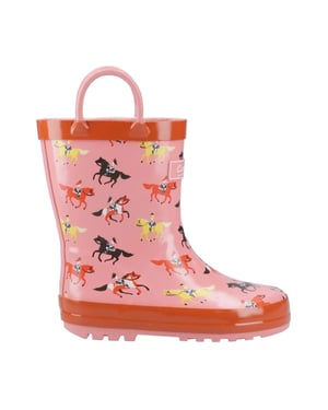 Cotswold Kinder Puddle Paard Wellington Laarzen (Roze/Rood)