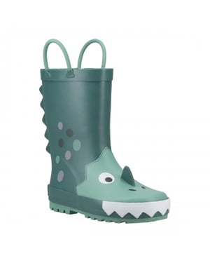 Cotswold Kinder Dinosaur 3D Gumm laarzen (Groen)