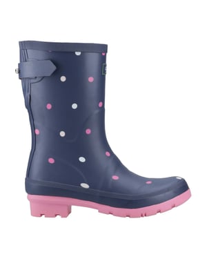 Cotswold Dames Clarence Gestippelde Mid Cut Wellingtonboots (Marineblauw/Roze)