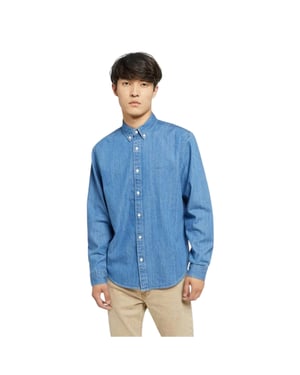 Levis Authentiek denim overhemd met knopen voor heren (Blauw)