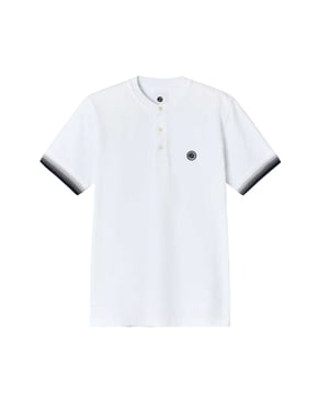 Pretty Green Henley-T-shirt voor heren, reguliere pasvorm (Wit)