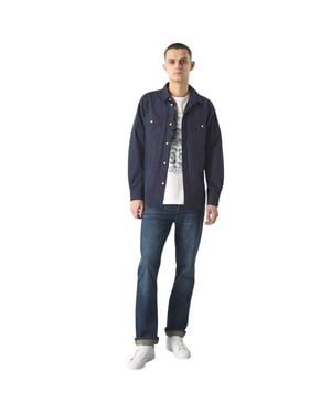 Pretty Green Brentwood-overhemd met lange mouwen voor heren (Marine)