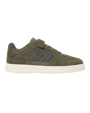 Hummel Chevron-suède sportschoenen voor kinderen (Stoffige Olijf)