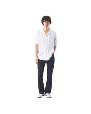 Pretty Green Heren Marshall Regular-overhemd met korte mouwen (Blauw)