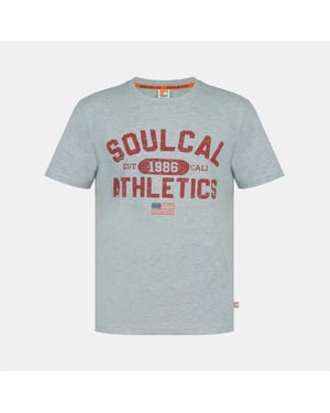 SoulCal Heren T-shirt met rugprint (Grijs)