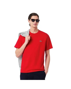 Lacoste Heren Geborduurd T-shirt met logo (Rood)