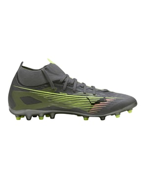 Puma Ultra 5 Match+ voetbalschoenen voor heren, voor harde ondergrond (Gematteerd Zilver)