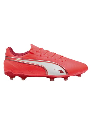 Puma Heren King Match Stevige Grond Voetbalschoenen (Rood, Wit)