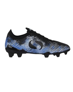 Sondico Voetbalschoenen voor heren met strepen, voor harde ondergrond (ZWART/BLAUW)