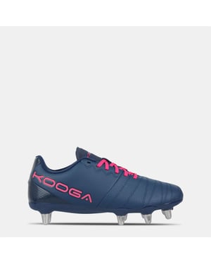 KooGa Mens Power SG leren rugbyschoenen (Marine / Roze)