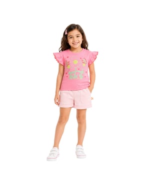 Billieblush T-shirt met ronde hals en bloemenprint voor babymeisjes (Roze)