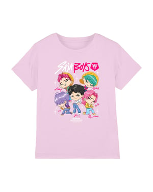 K-Pop Demon Hunters Kinderen Saja Jongens Chibi T-Shirt (Licht Roze)