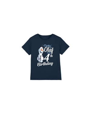 Frozen Kinderen/Kinderen Chillin Like Olaf 4de Verjaardag T-Shirt (Marine)