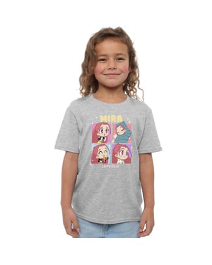 K-Pop Demon Hunters Huntrix Mira Chibi-groeps-T-shirt voor kinderen (Heide Grijs)