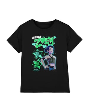 K-Pop Demon Hunters Kinderen Huntrix Zoey T-Shirt (Zwart)