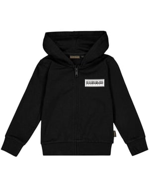Napapijri Hoodie met volledige ritssluiting en chamois-voering voor kinderen (Zwart)