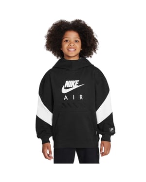 Nike Fleece-hoodie met kleurblokken voor kinderen/kleintjes (Zwart/Wit)